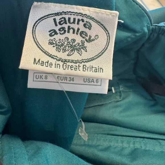 NEW Laura Ashley teal green dress vintage cottage girl 100% cotton - Picture 3 of 12